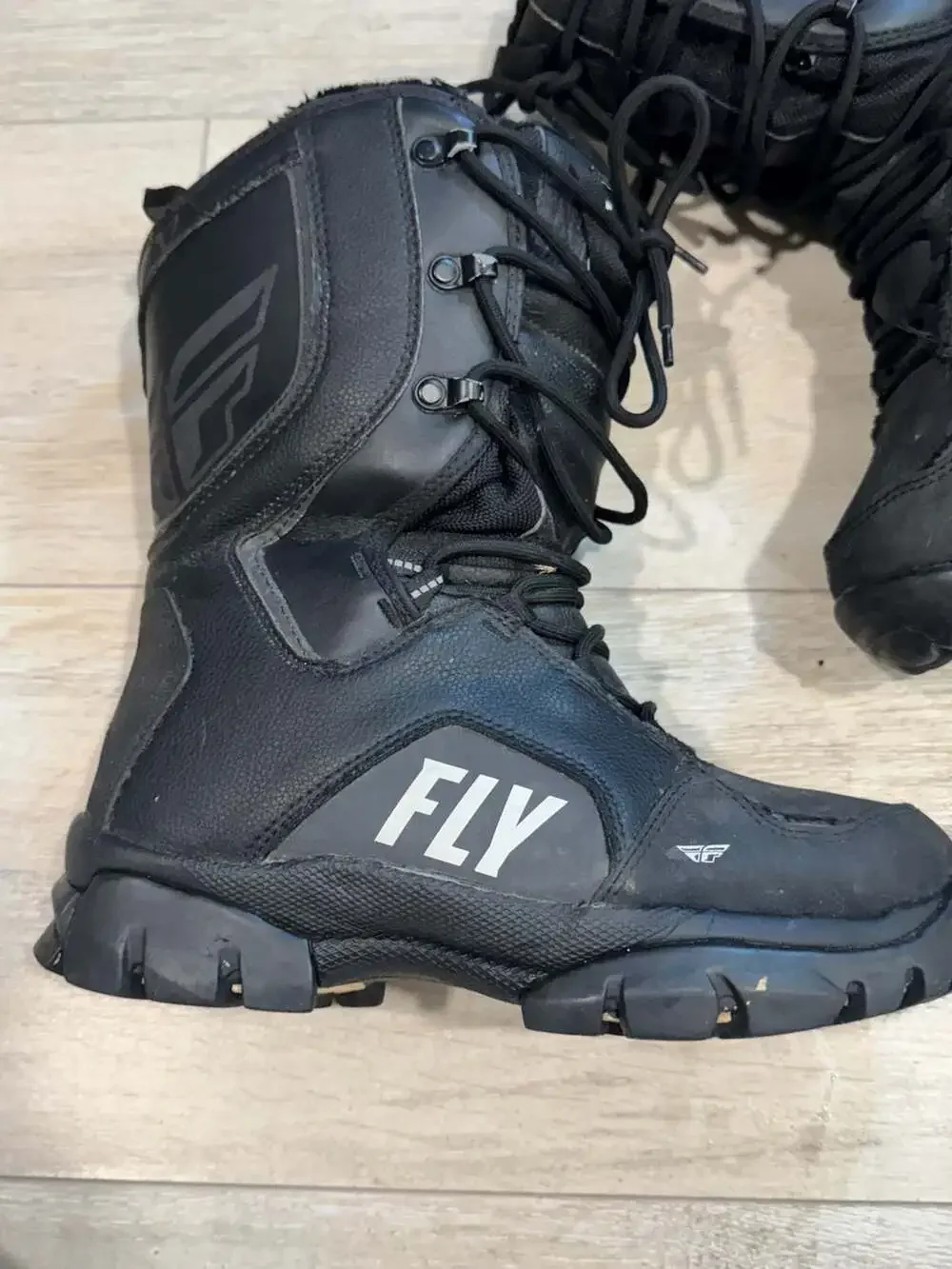 Fly Racing Men’s Size 7 Black Snowmobile Boots Winter Moto Riding Insulated